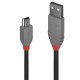 Lindy 36723 cable USB 2 m USB 2.0 USB A Mini-USB B Negro, Gris